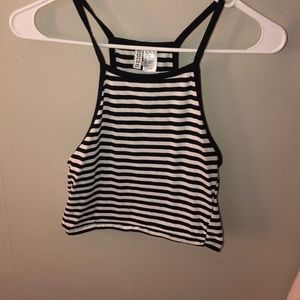 h&m stripped crop top